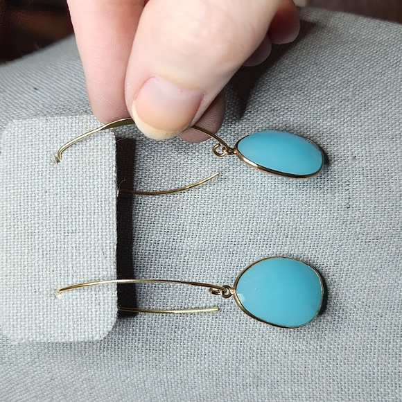 Carroll Walker opal blue chalcedony in gold vermeil - Picture 3 of 4